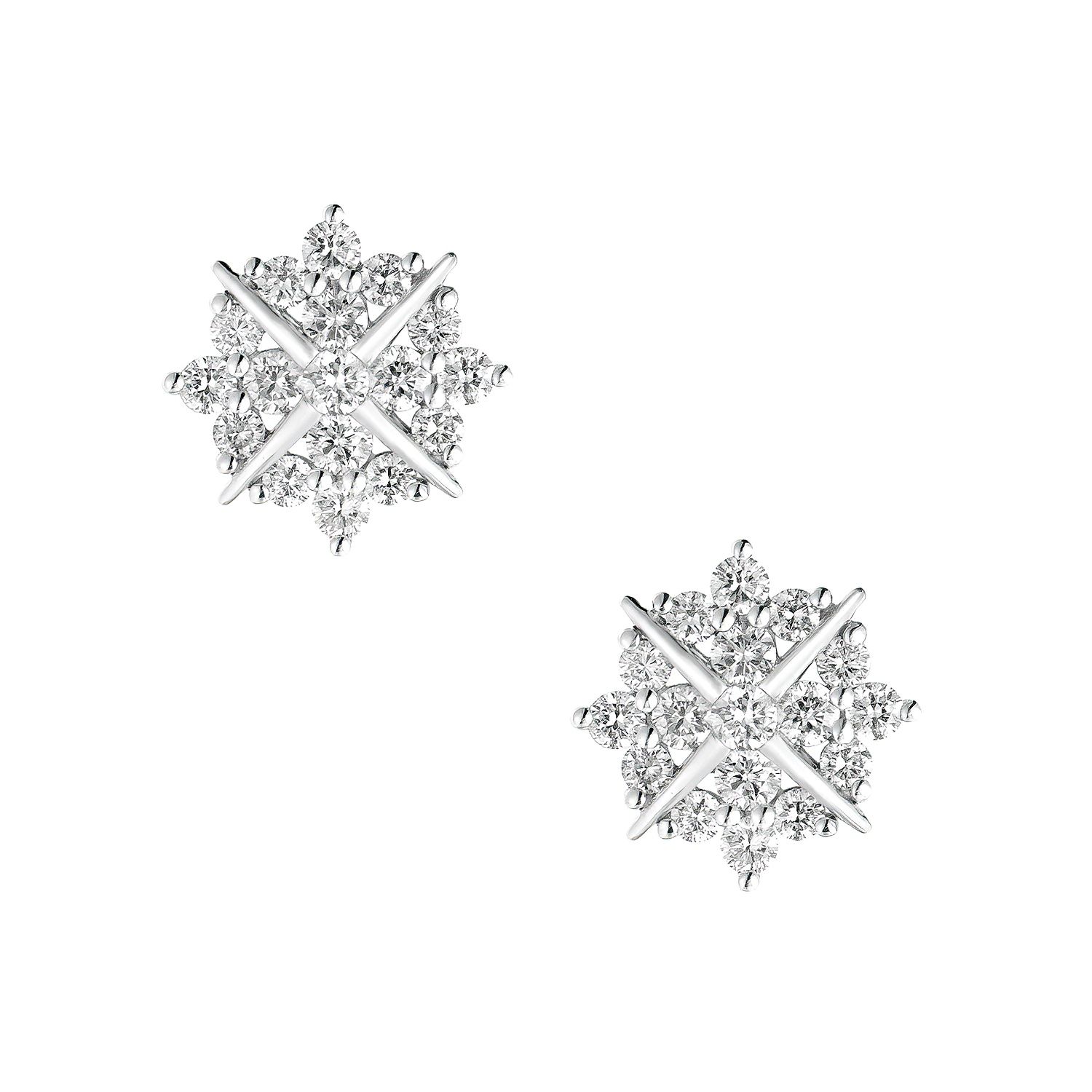 14K White Gold Lab Grown Diamond Stud Earrings MZ10596