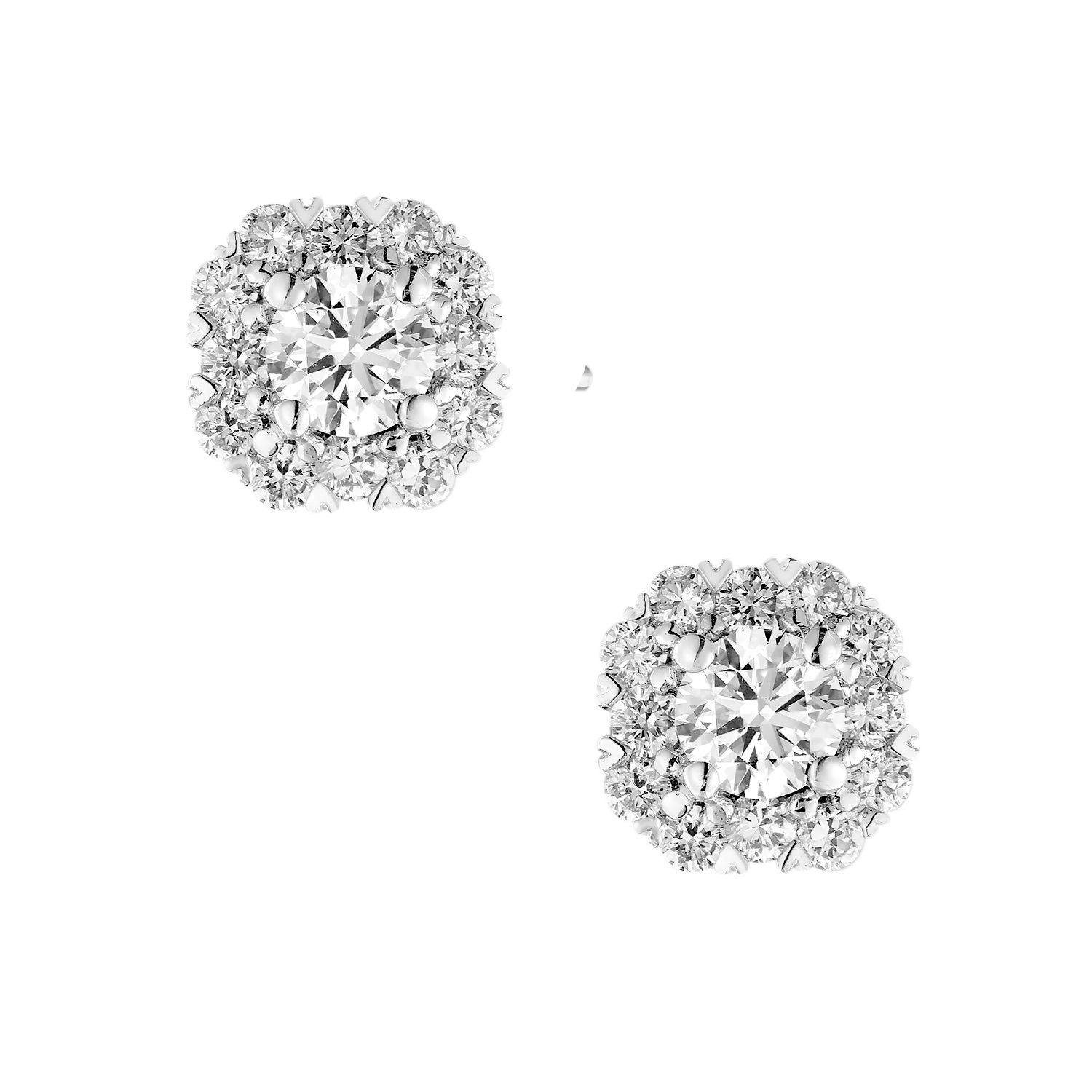 14K White Gold Lab Grown Diamond Stud Earrings MZ10670