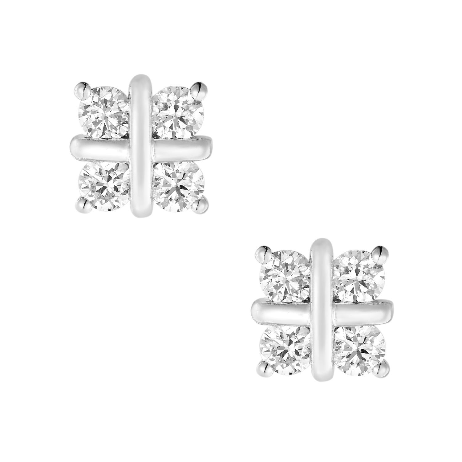 14K White Gold Lab Grown Diamond Stud Earrings MZ10594