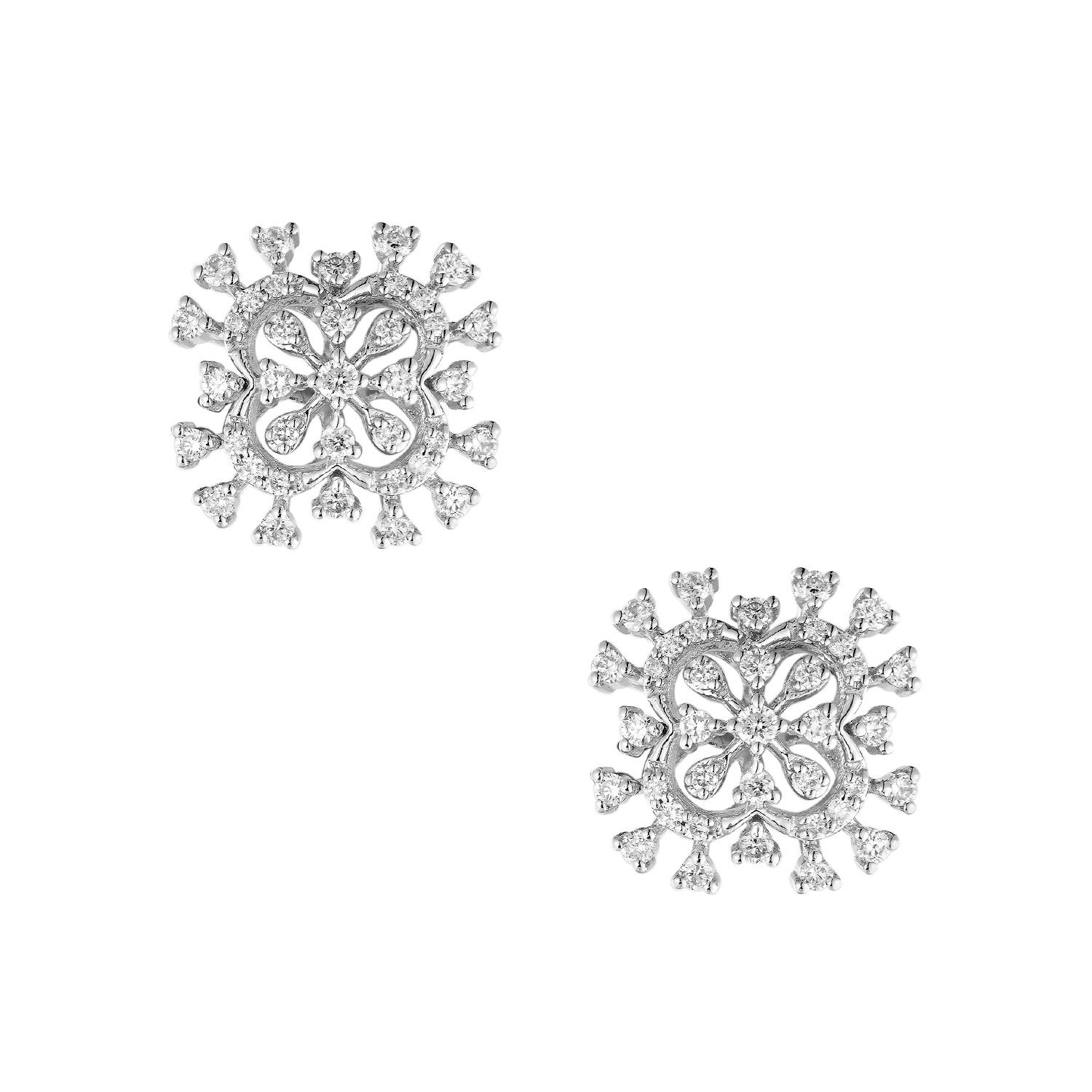 14K White Gold Lab Grown Diamond Stud Earrings MZ11165