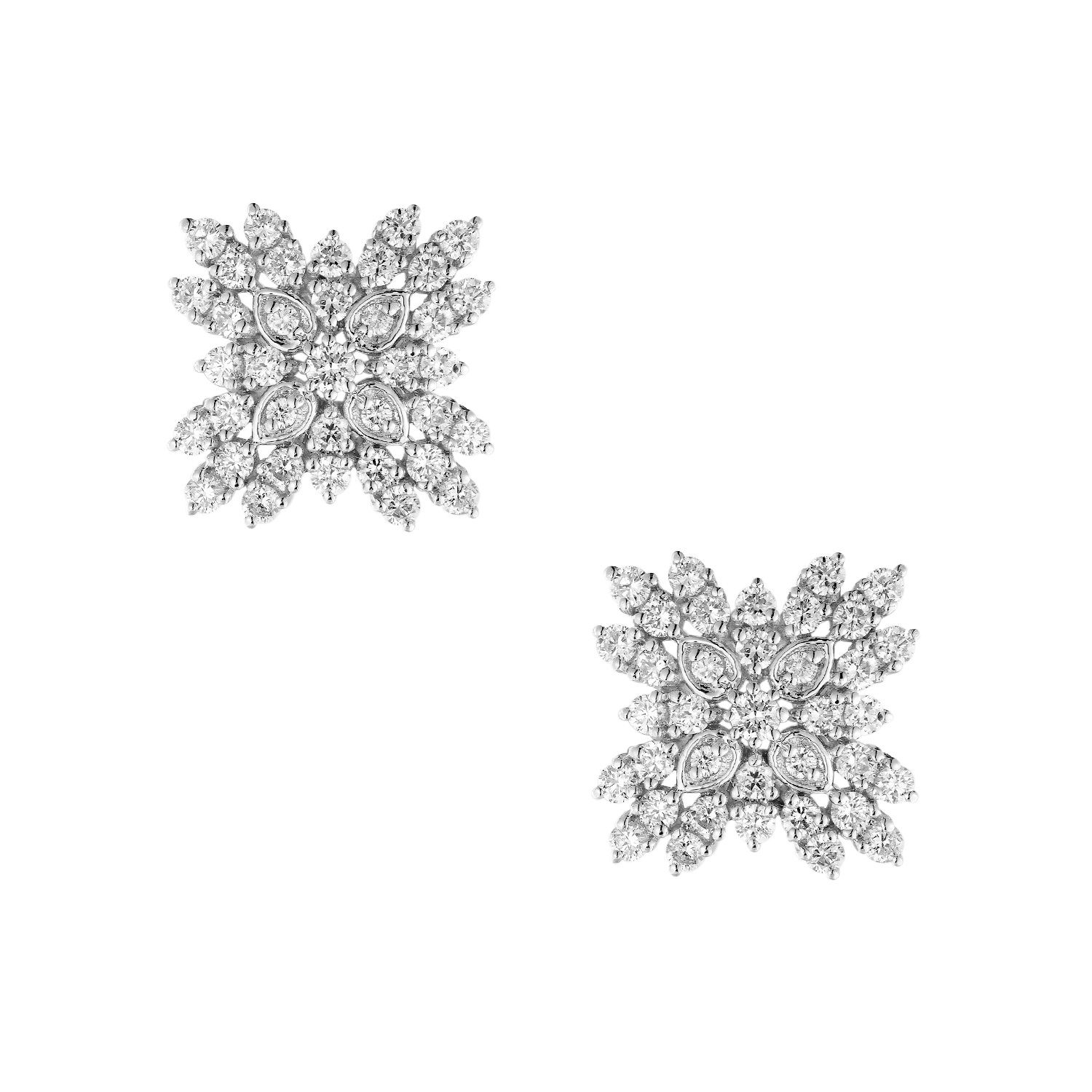 14K White Gold Lab Grown Diamond Stud Earrings MZ11307