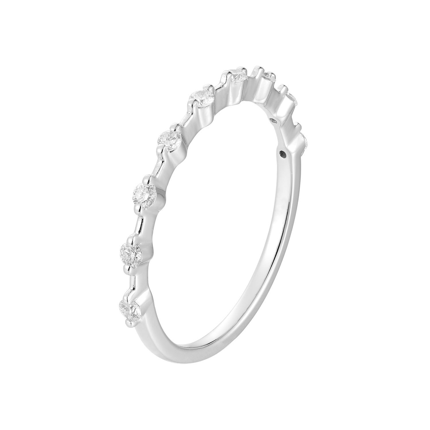 14K White/Yellow Gold Round Natural Diamond  Band MZ1562, Colour: 14KWhite-1.27g-0.19ct-ND