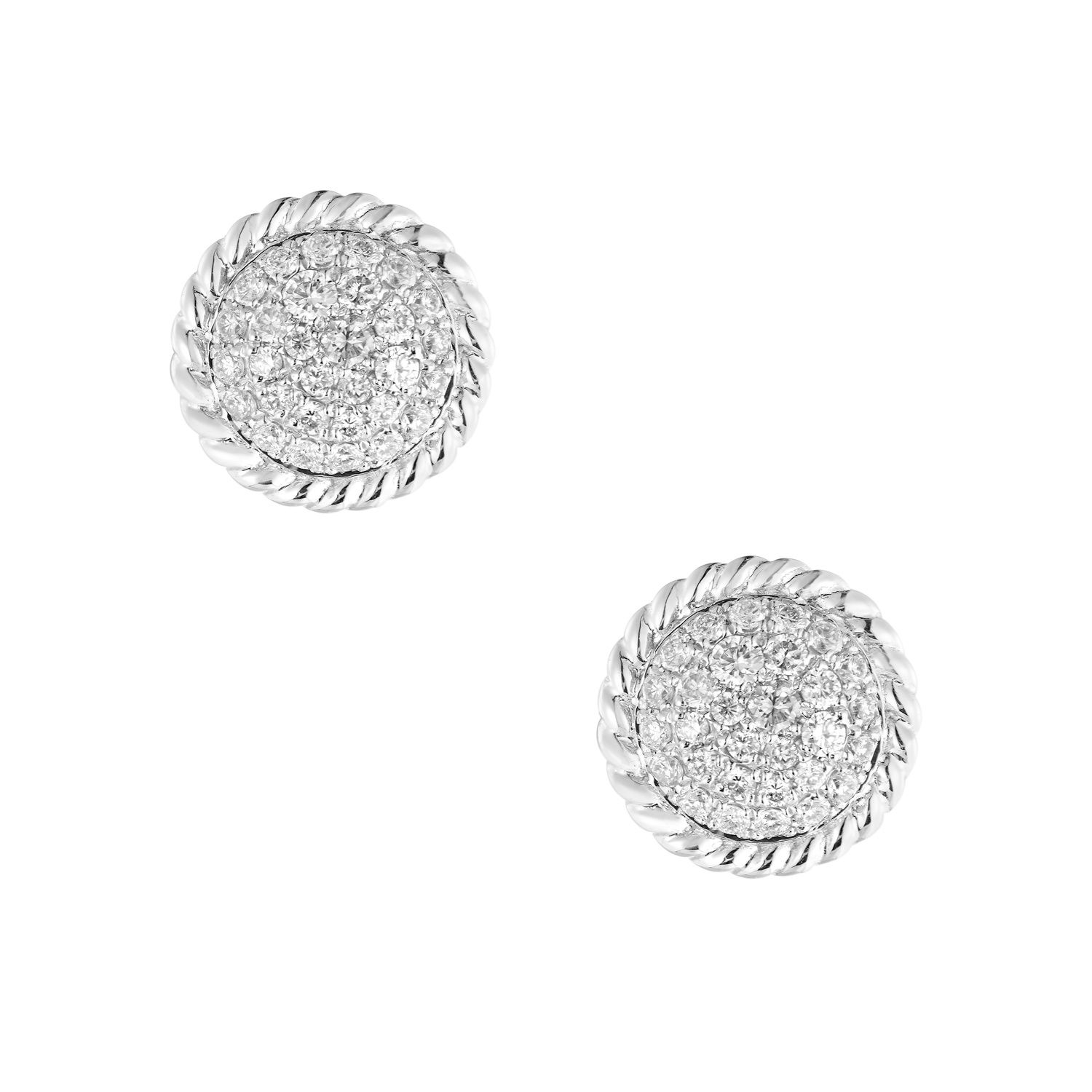 14K White Gold Lab Grown Diamond Stud Earrings IH-091