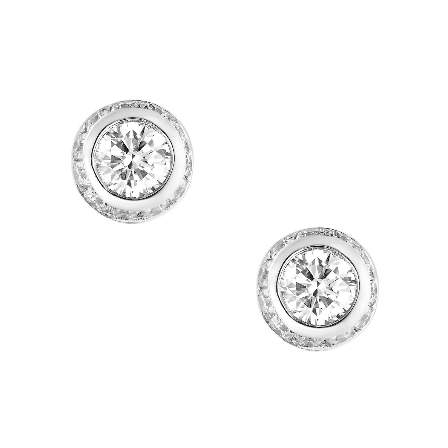 14K White Gold Lab Grown Diamond Stud Earrings MZ7672