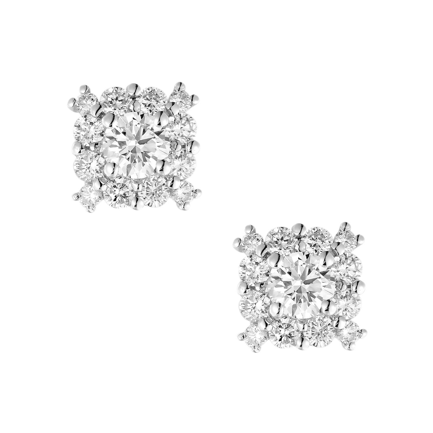 14K White Gold Lab Grown Diamond Stud Earrings MZ10666