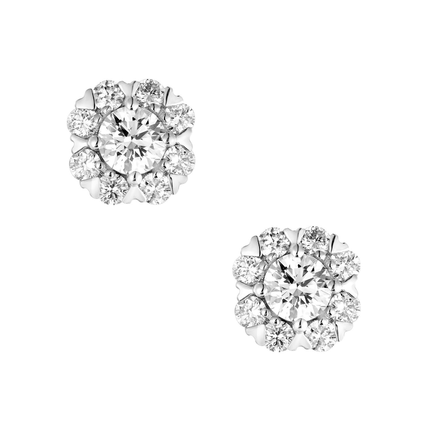 14K White Gold Lab Grown Diamond Stud Earrings MZ10665