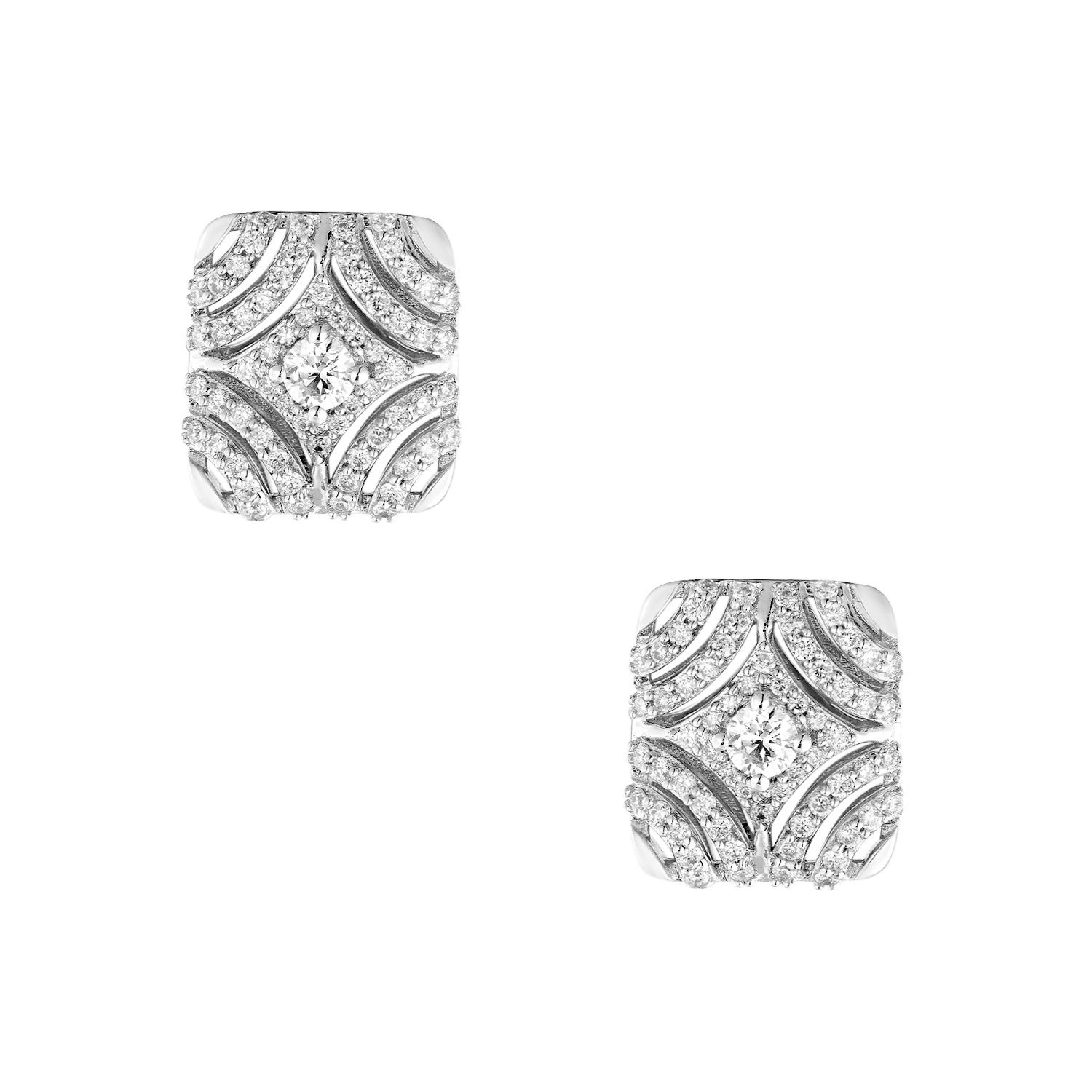 14K White Gold Lab Grown Diamond Stud Earrings MZ11392
