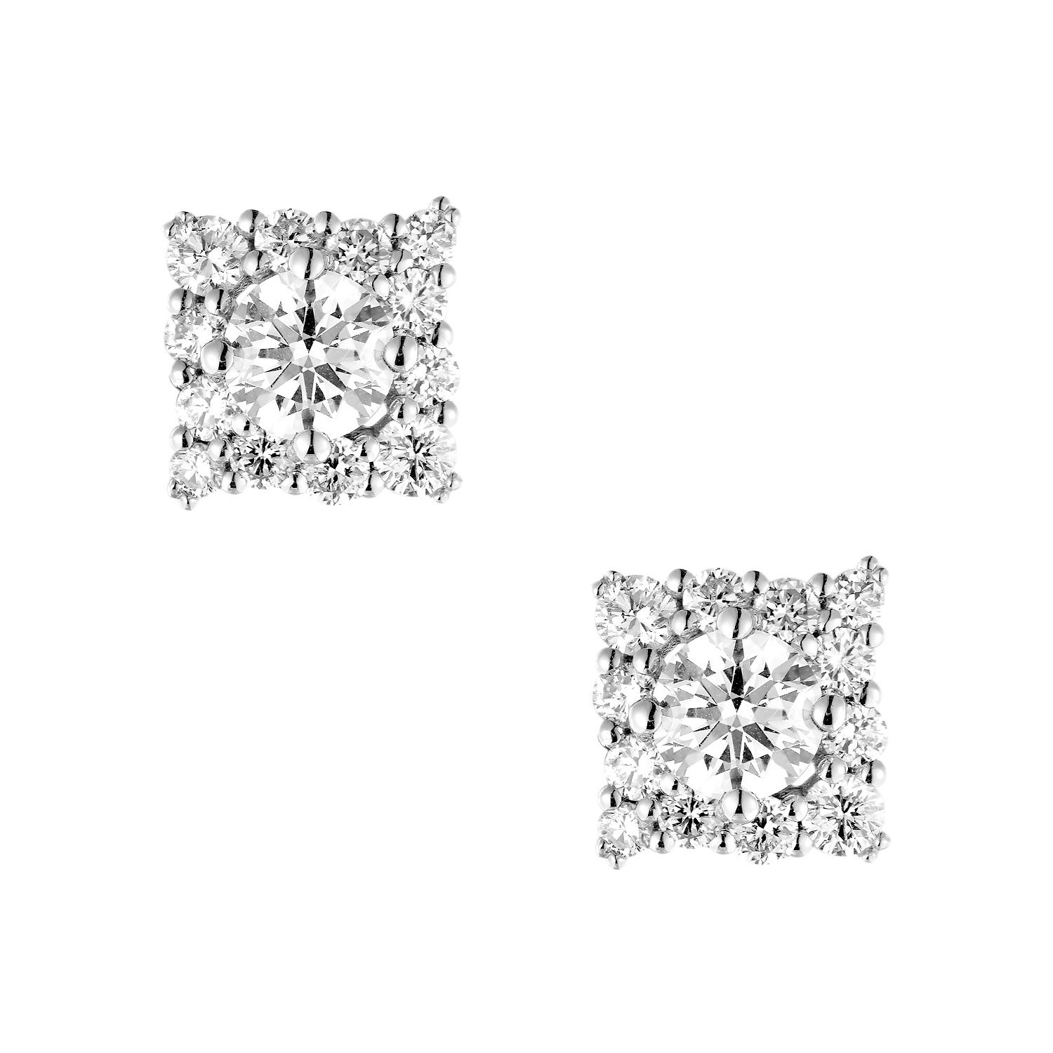 14K White Gold Lab Grown Diamond Stud Earrings MZ10667