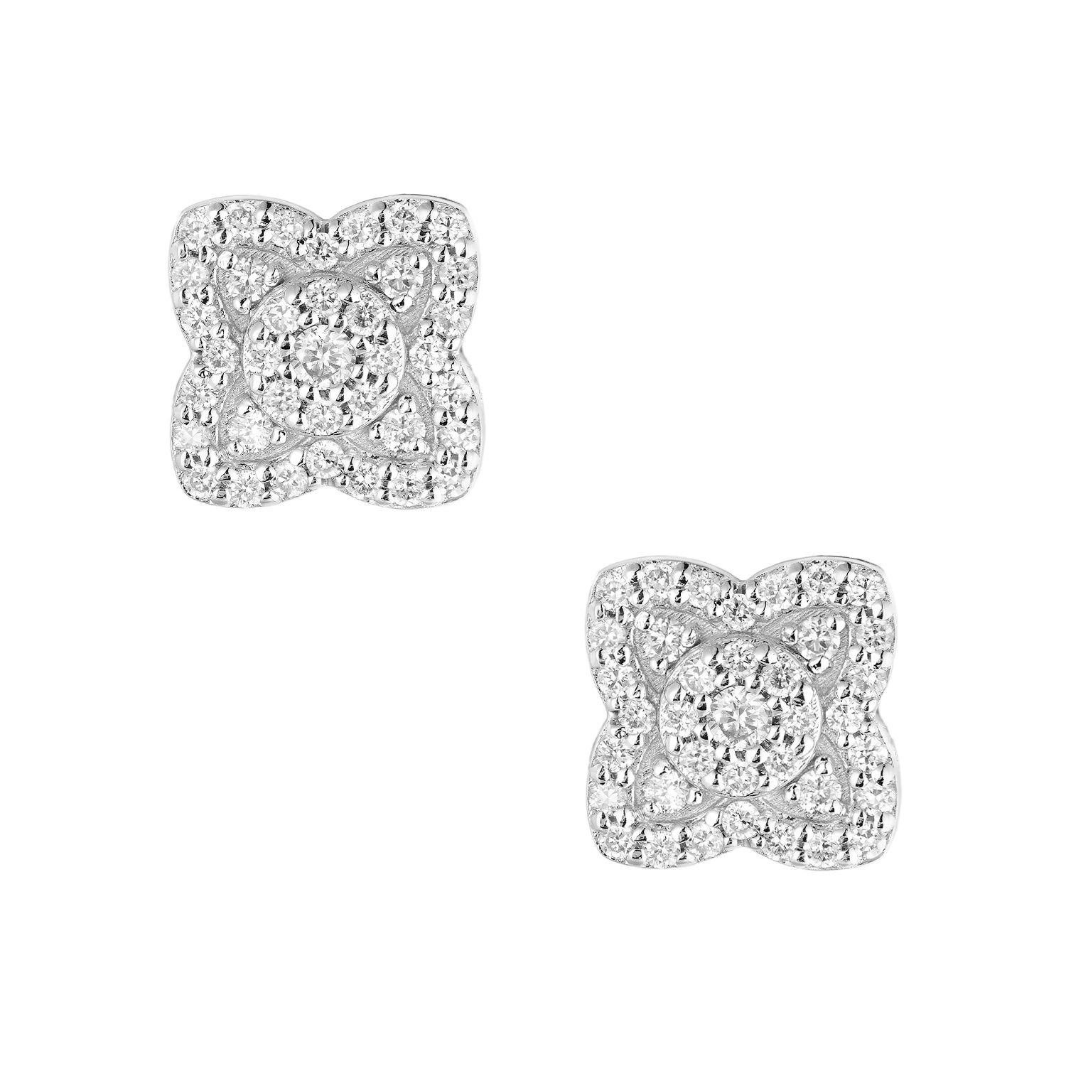 14K White Gold Lab Grown Diamond Stud Earrings MZ11840