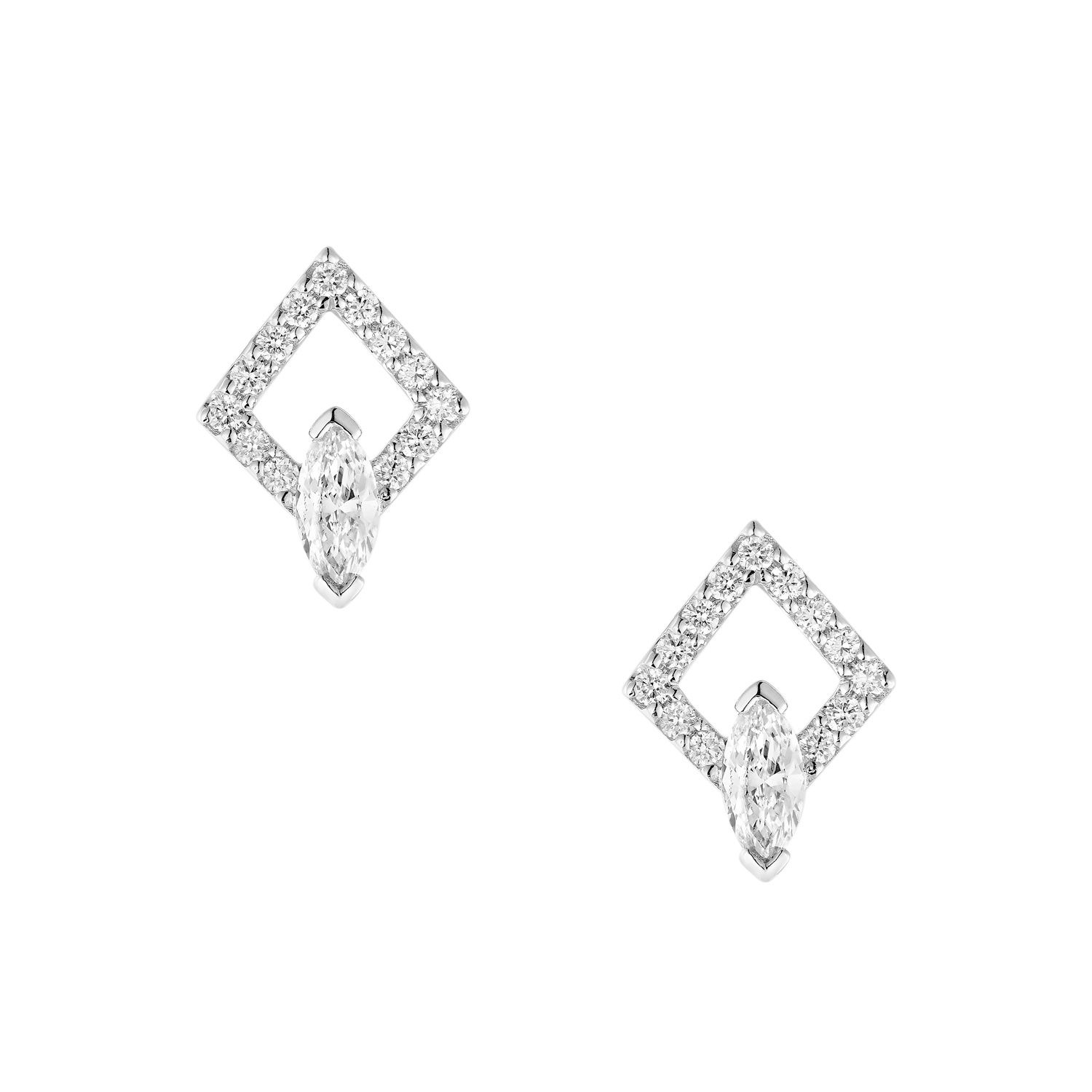 14K White Gold Lab Grown Diamond Stud Earrings MZ11987