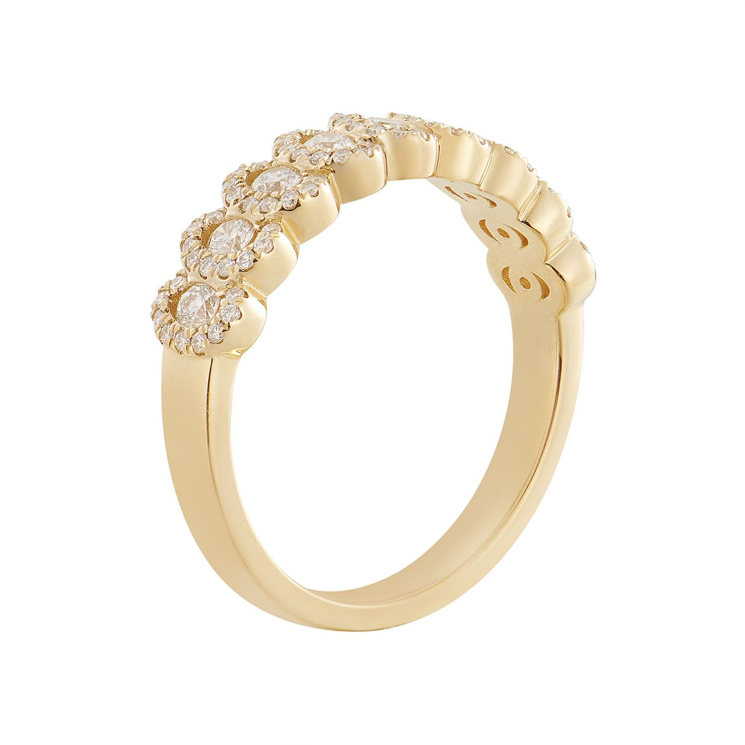 14K White/Yellow Gold Natural Diamond  Wedding Band MZ1565, Colour: 14Yellow-3.66g-0.512ct-ND