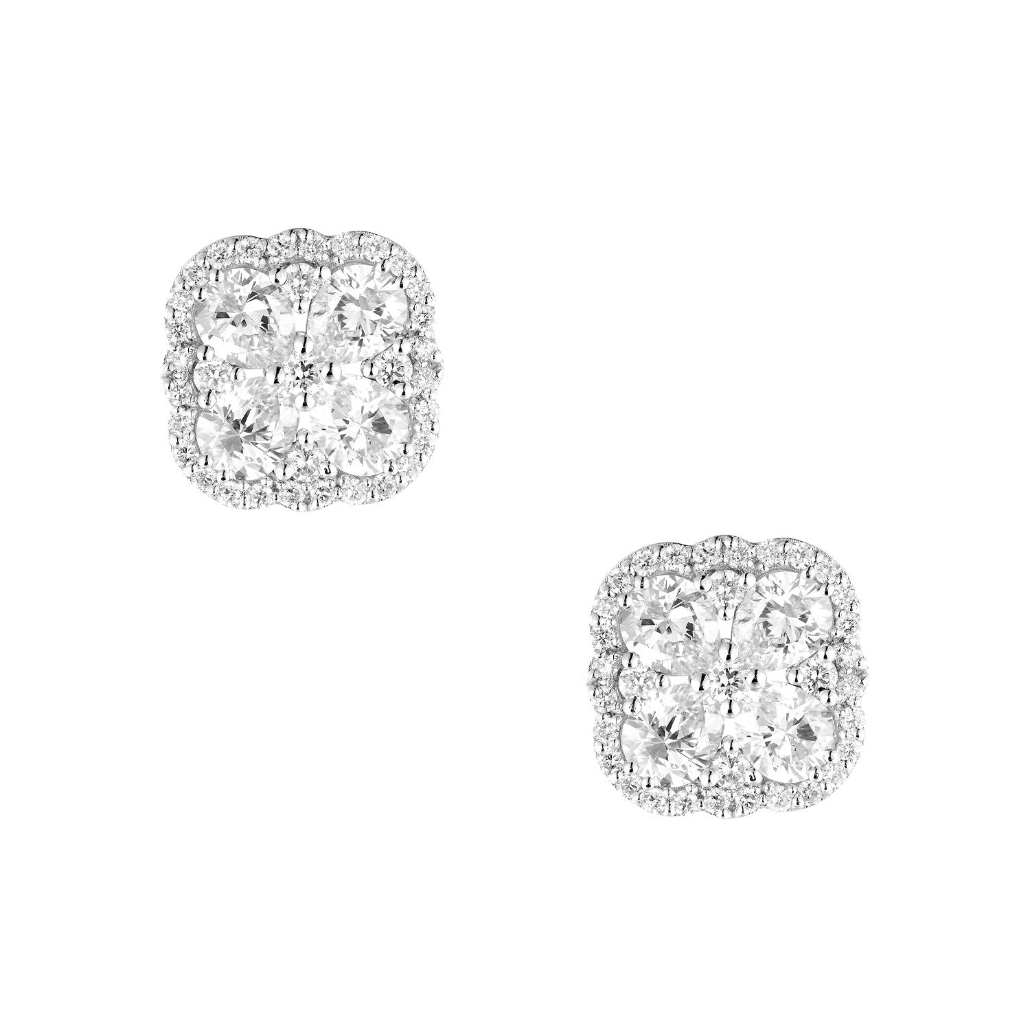 14K White Gold Lab Grown Diamond Stud Earrings MZ9443