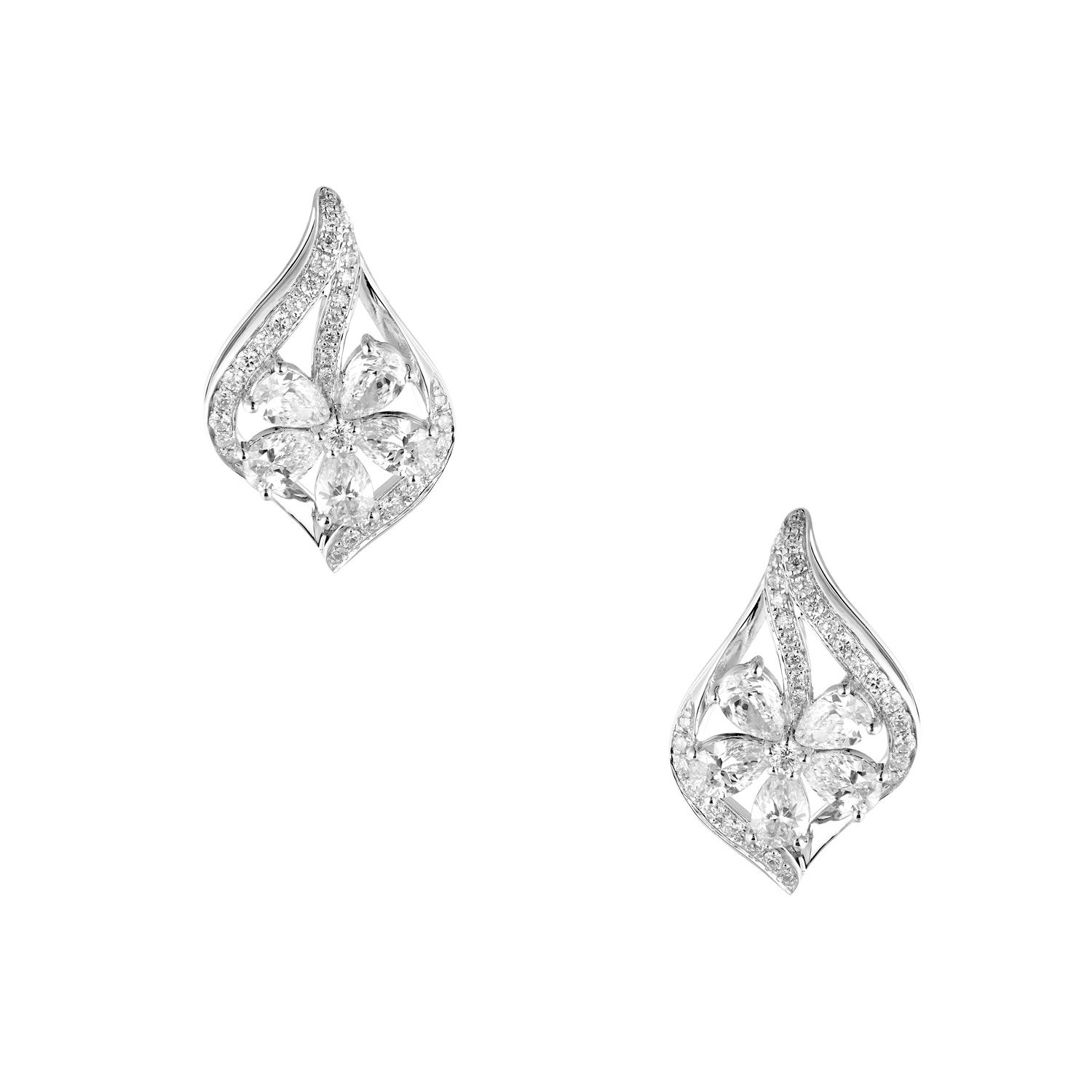 14K White Gold Lab Grown Diamond Stud Earrings MZ9446