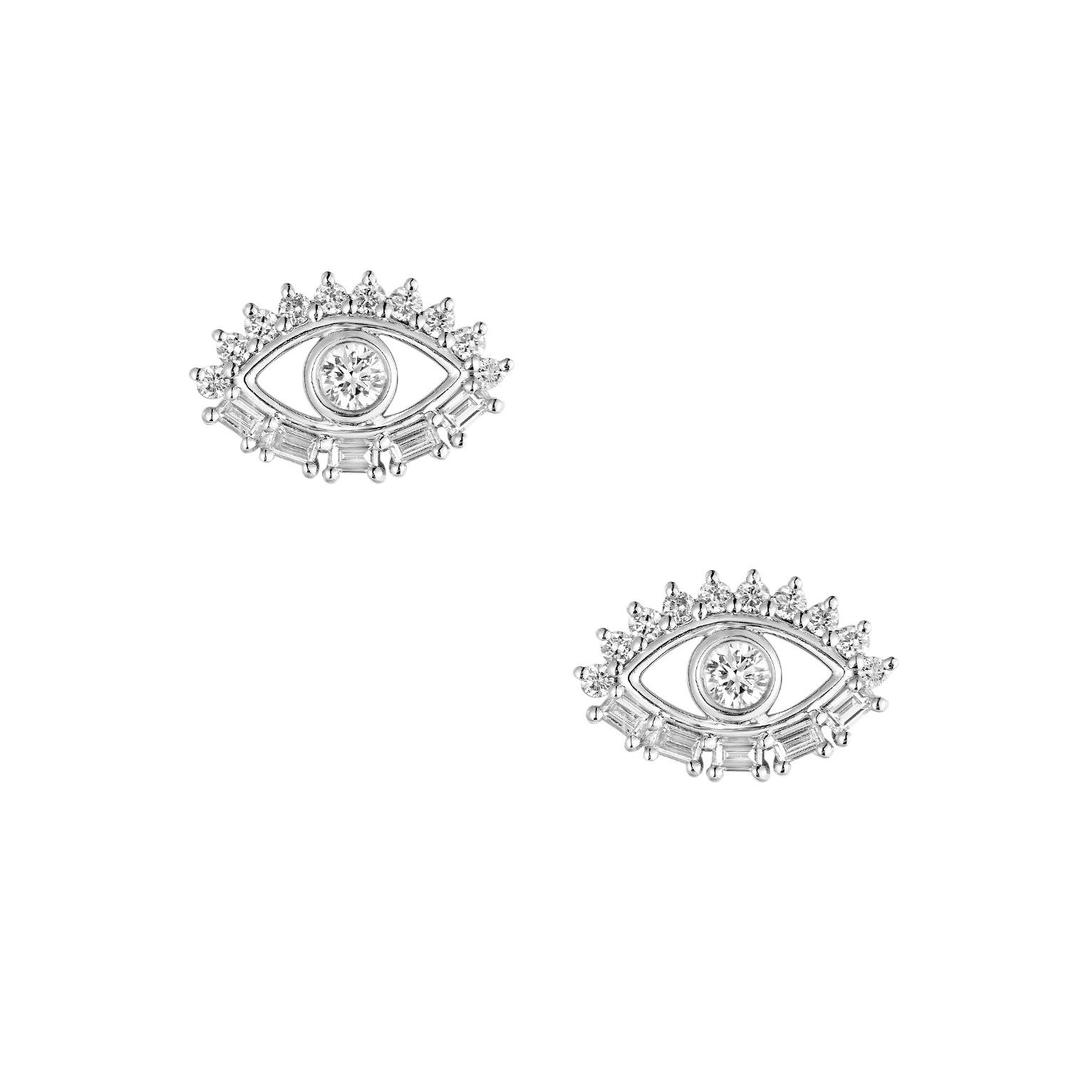 14K White Gold Lab Grown Diamond Stud Earrings MZ7745