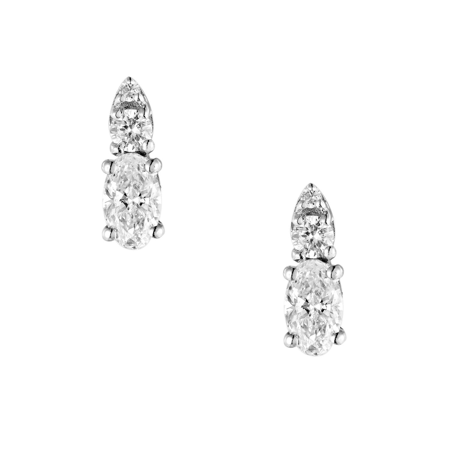 14K White Gold Lab Grown Diamond Stud Earrings MZ9407