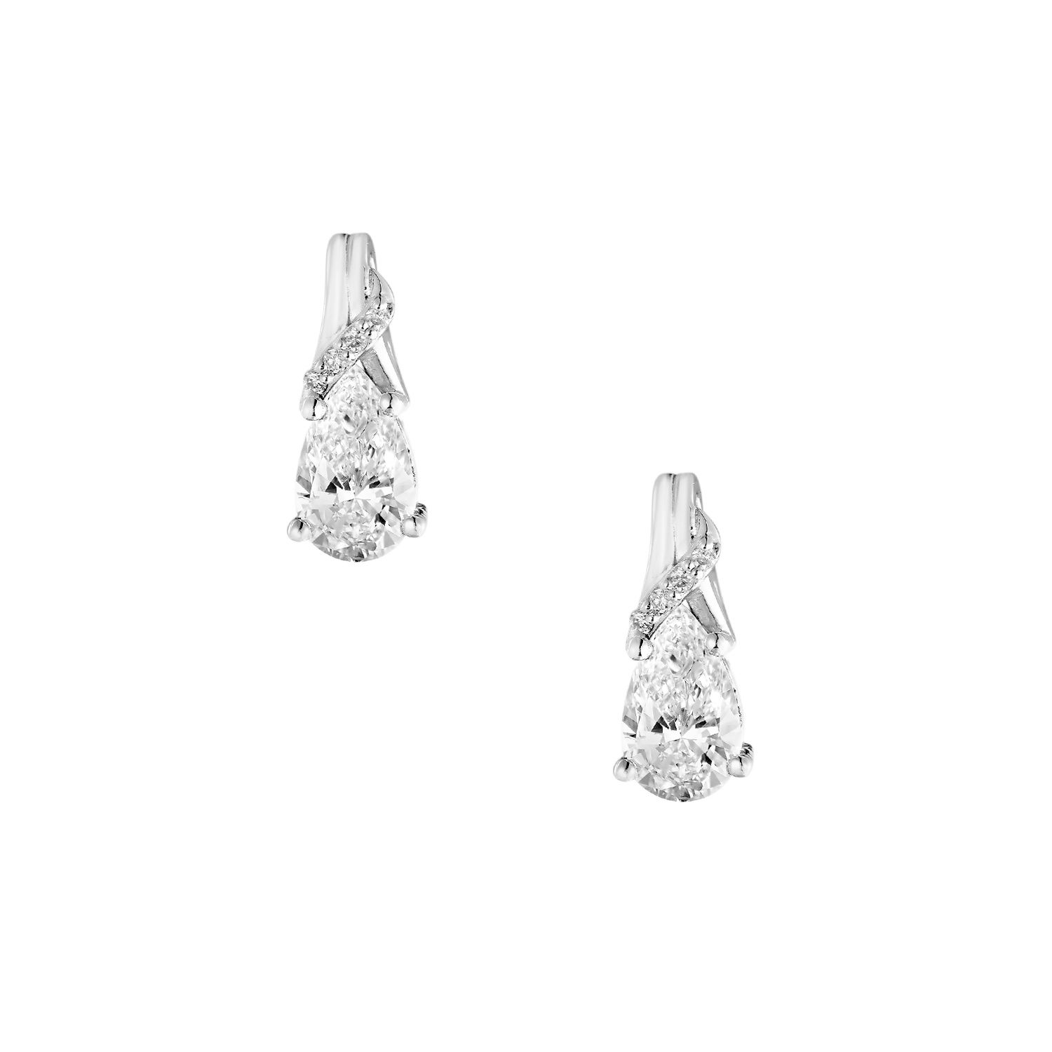 14K White Gold Lab Grown Diamond Stud Earrings MZ9440