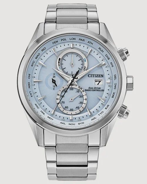 Sport Luxury Light Blue Dial Stainless Steel Bracelet AT8260-51M