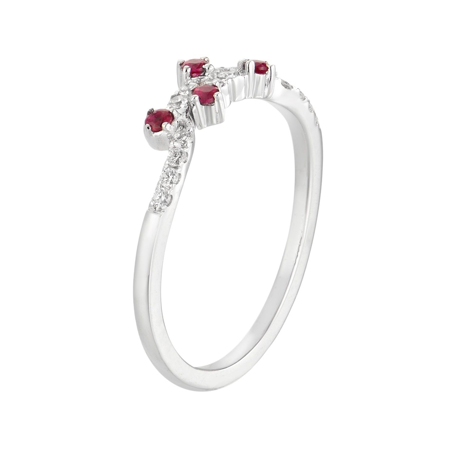 14K White/Yellow Gold Round Color Gem Natural Diamond  Wedding Band MZ6012, Colour: 14KWhite-1.76g-0.261ct-CG