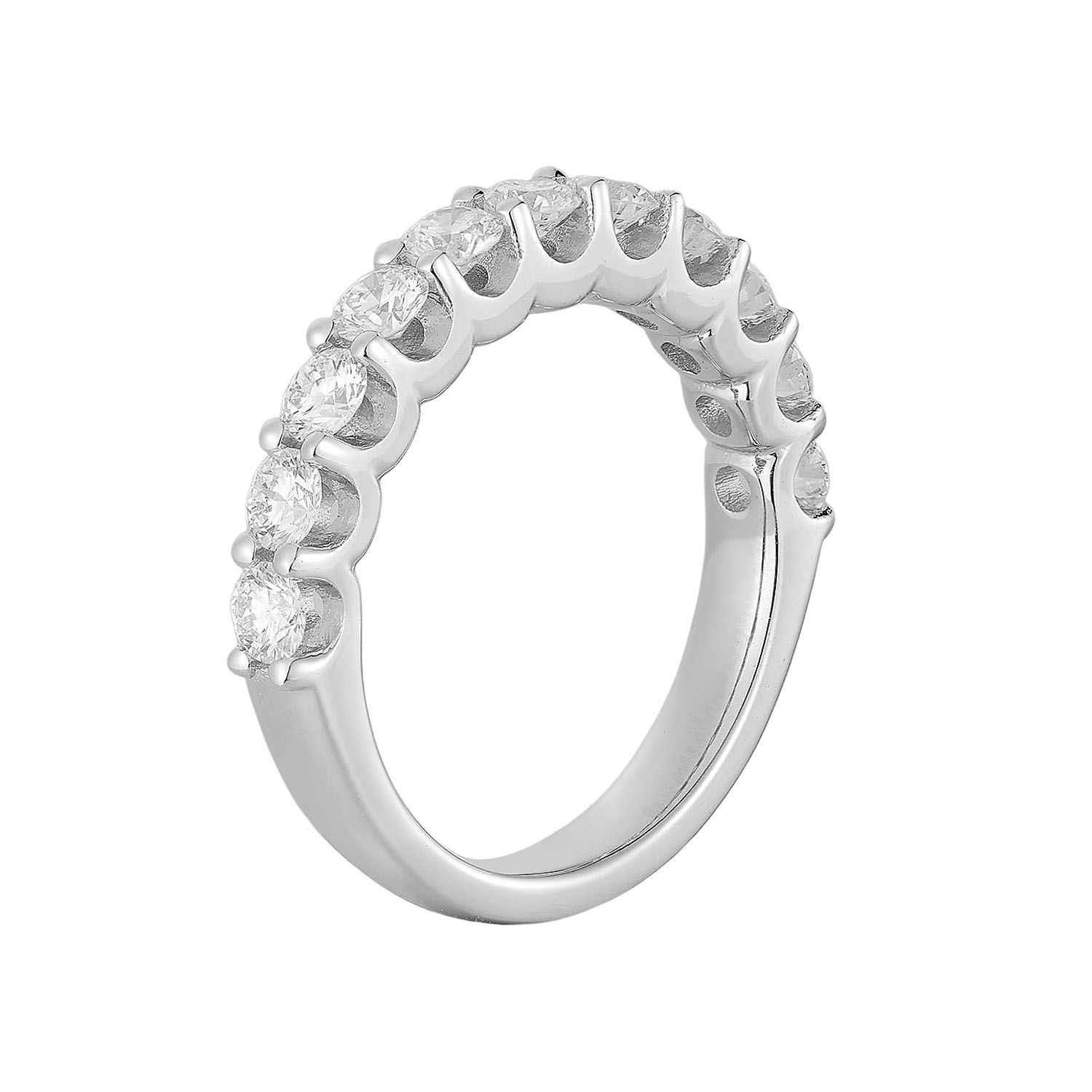 14K White Gold Round Natural Diamond Wedding Band MZ72969