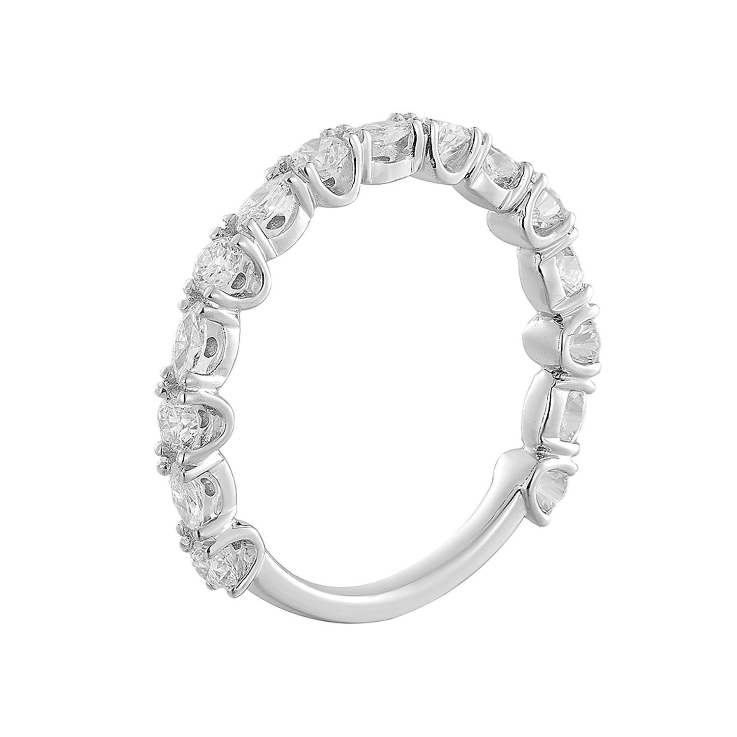 14K White Gold Round Natural Diamond Wedding Band MZ72977-75%