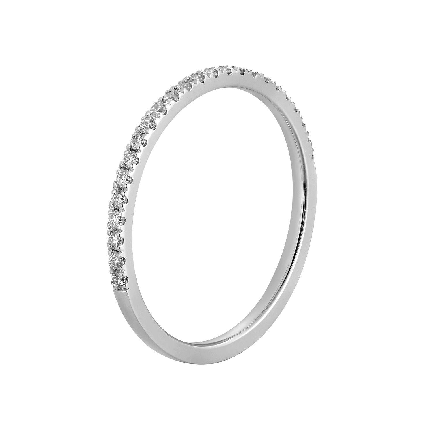 14K White Gold Round Natural Diamond  Wedding Band MZ1181-1, Colour: 14KWhite-1.05g-0.178ct-ND