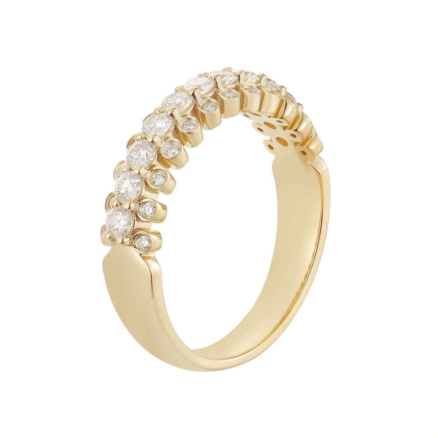 14K Yellow/White Gold Natural Diamond  Wedding Band GP283, Colour: 14KYellow-3.65g-0.543ct-ND