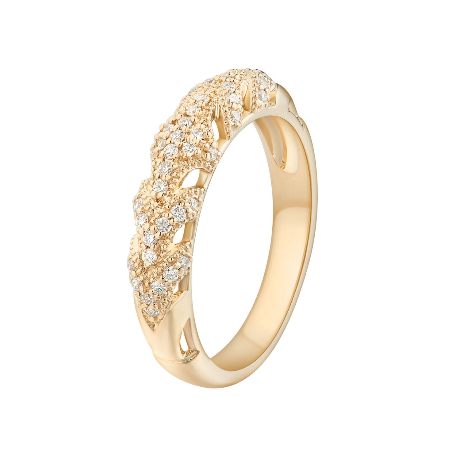 14K Yellow Gold Natural Diamond Wedding  Band MZ1722