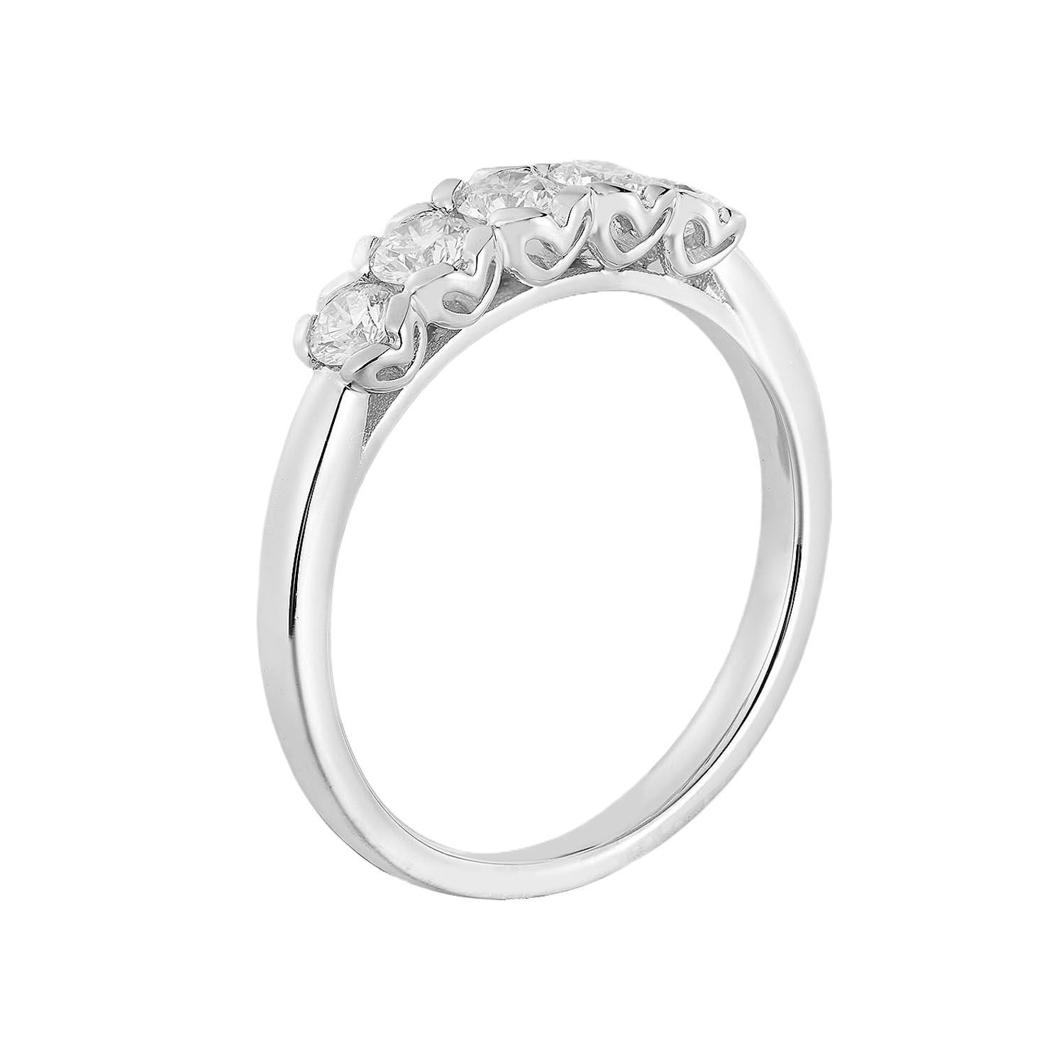 14K White Gold Round Natural Diamond  Wedding Band MZ11439, Colour: 14KWhite-2.69g-0.515ct-ND