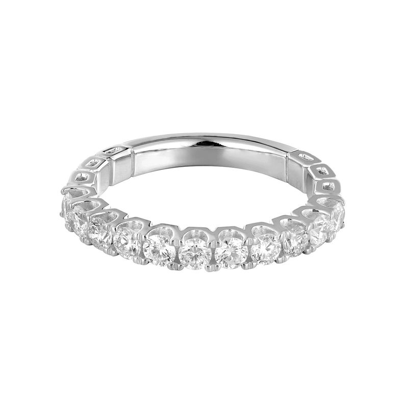 14K White/Yellow Gold Round Natural Diamond Wedding Band MZ72401