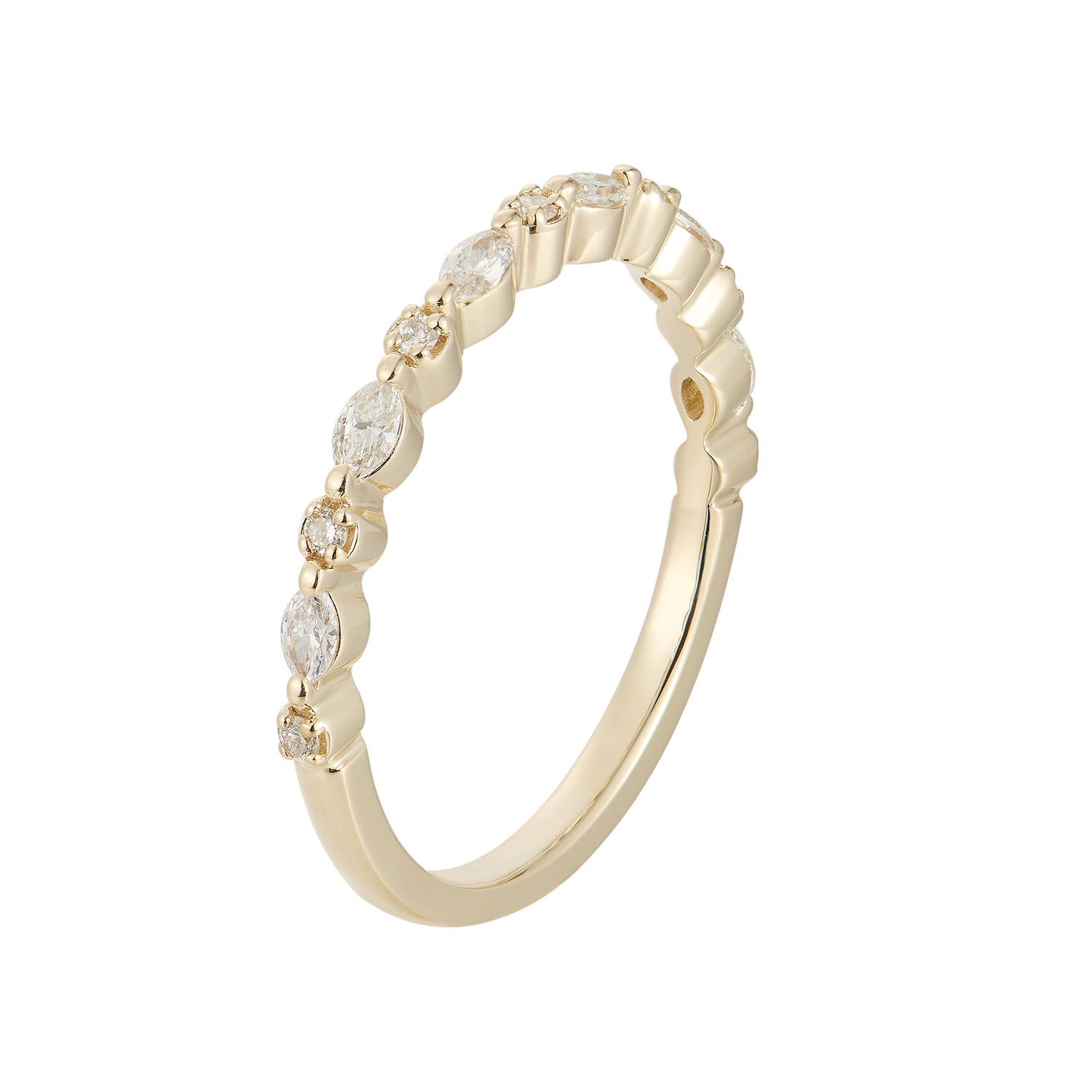 14K Yellow Gold Natural Diamond  Wedding Band MZ9319