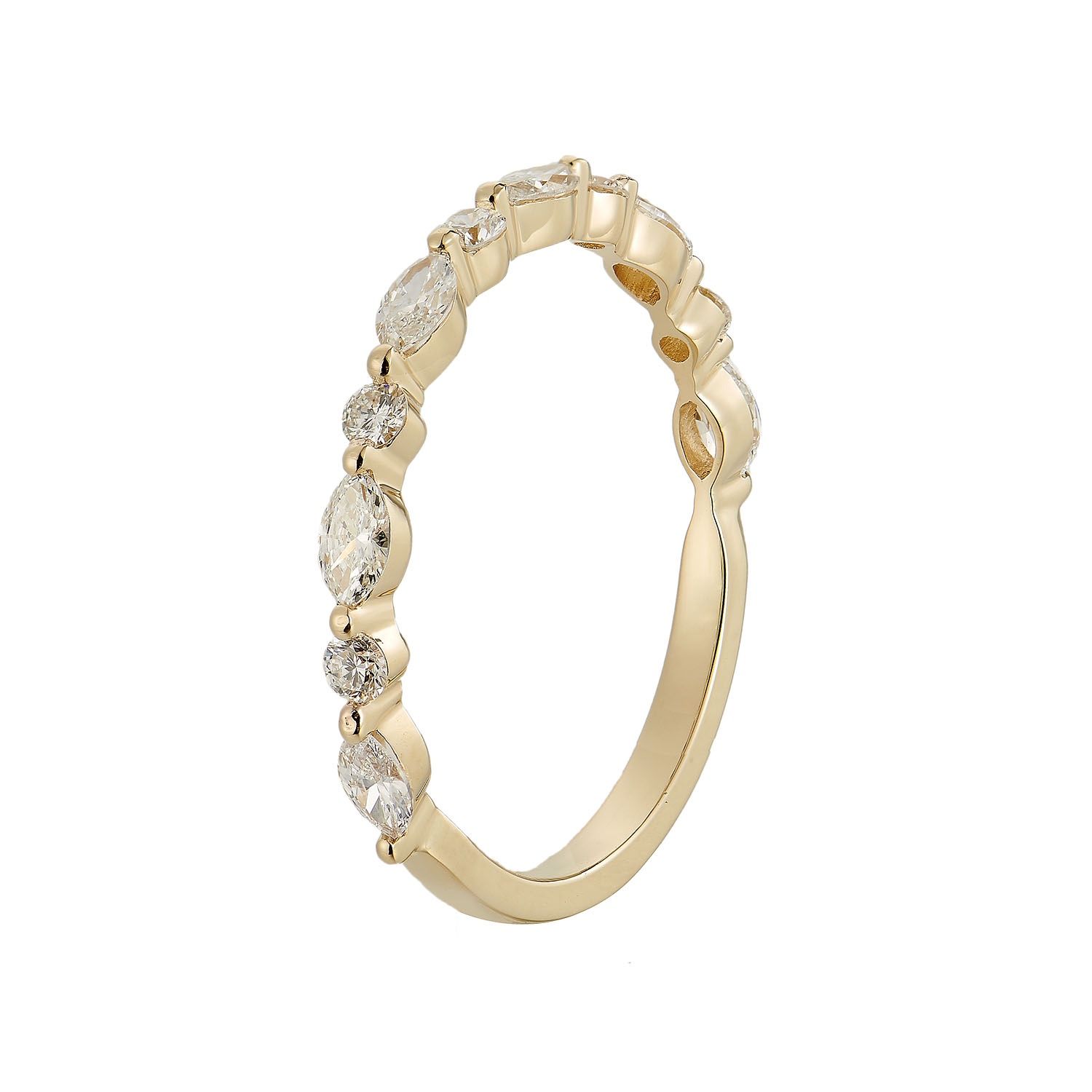 14K Yellow Gold Natural Diamond  Wedding Band SJ0107