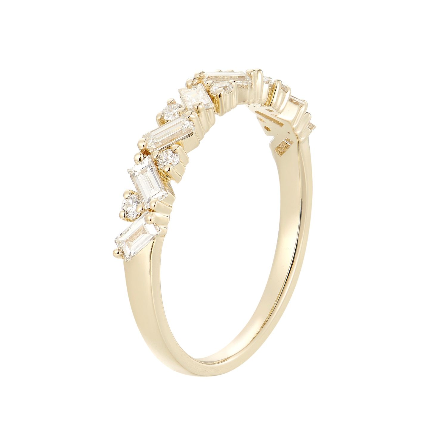 14K Yellow Gold Natural Diamond Wedding Band MZ9294