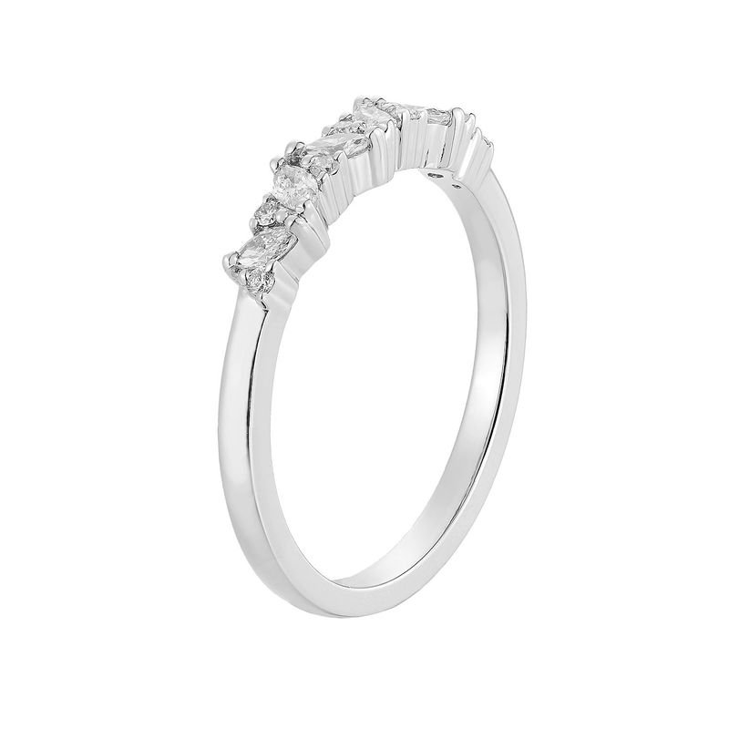 14K White Gold Marquise Natural Diamond  Wedding Band MZ2065