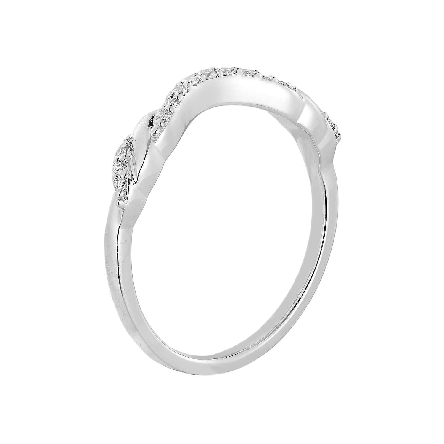 14K White Gold Natural Diamond  Wedding Band MZ1488-IH-404, Colour: 14KWhite-2.15g-0.091ct-ND