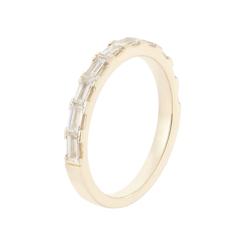 14K Yellow Gold Baguette Natural Diamond  Wedding Band MZ1628