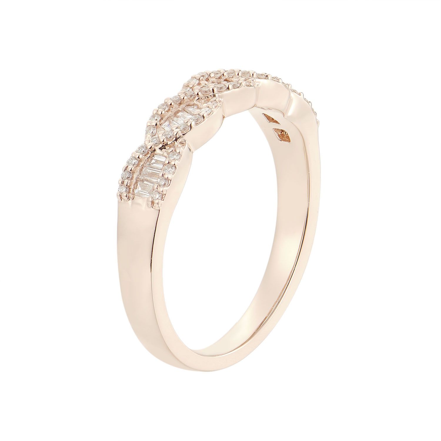 14K Rose Gold Natural Diamond  Wedding  Band  MZ5196