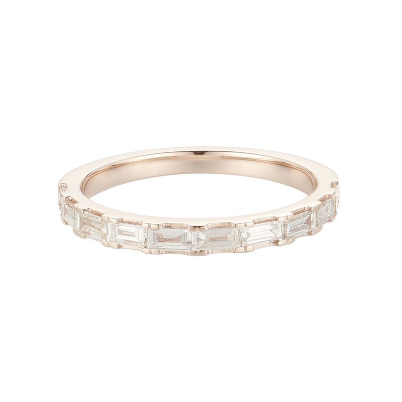 14K Rose Gold Baguette Natural Diamond  Wedding Band MZ1628