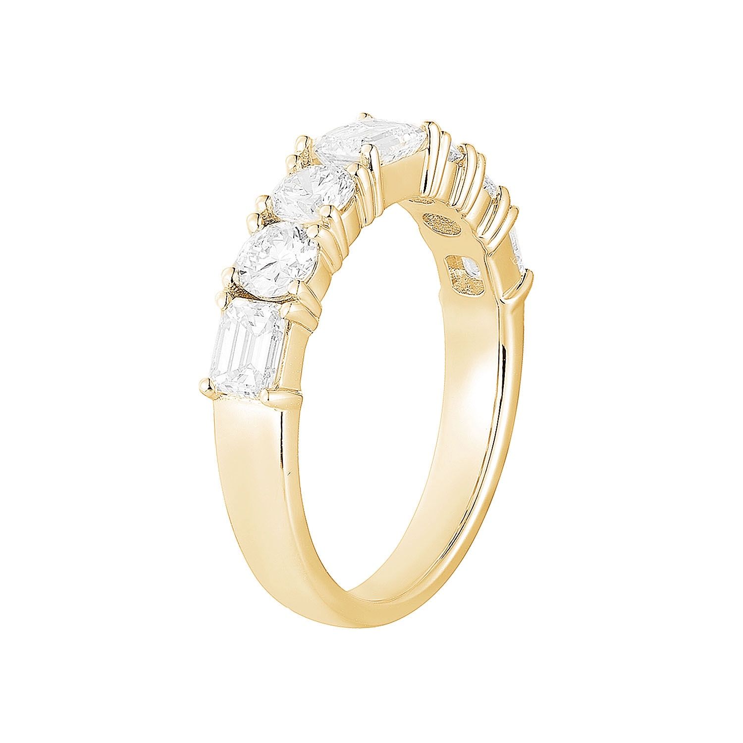 14K White/Yellow Gold Lab Grown Diamond Wedding Band MG-39, Colour: 14KYellow
