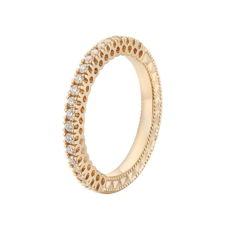 14K Yellow Gold Natural Diamond Wedding  Band MZ1713