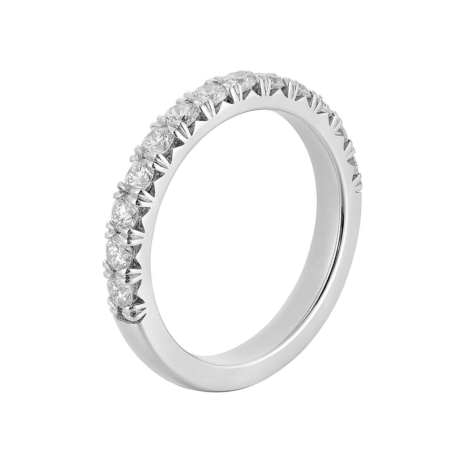 14K White Gold Round Natural Diamond  Wedding Band MZ1665-2.5-13, Colour: 14KWhite-3.61g-0.809ct-ND