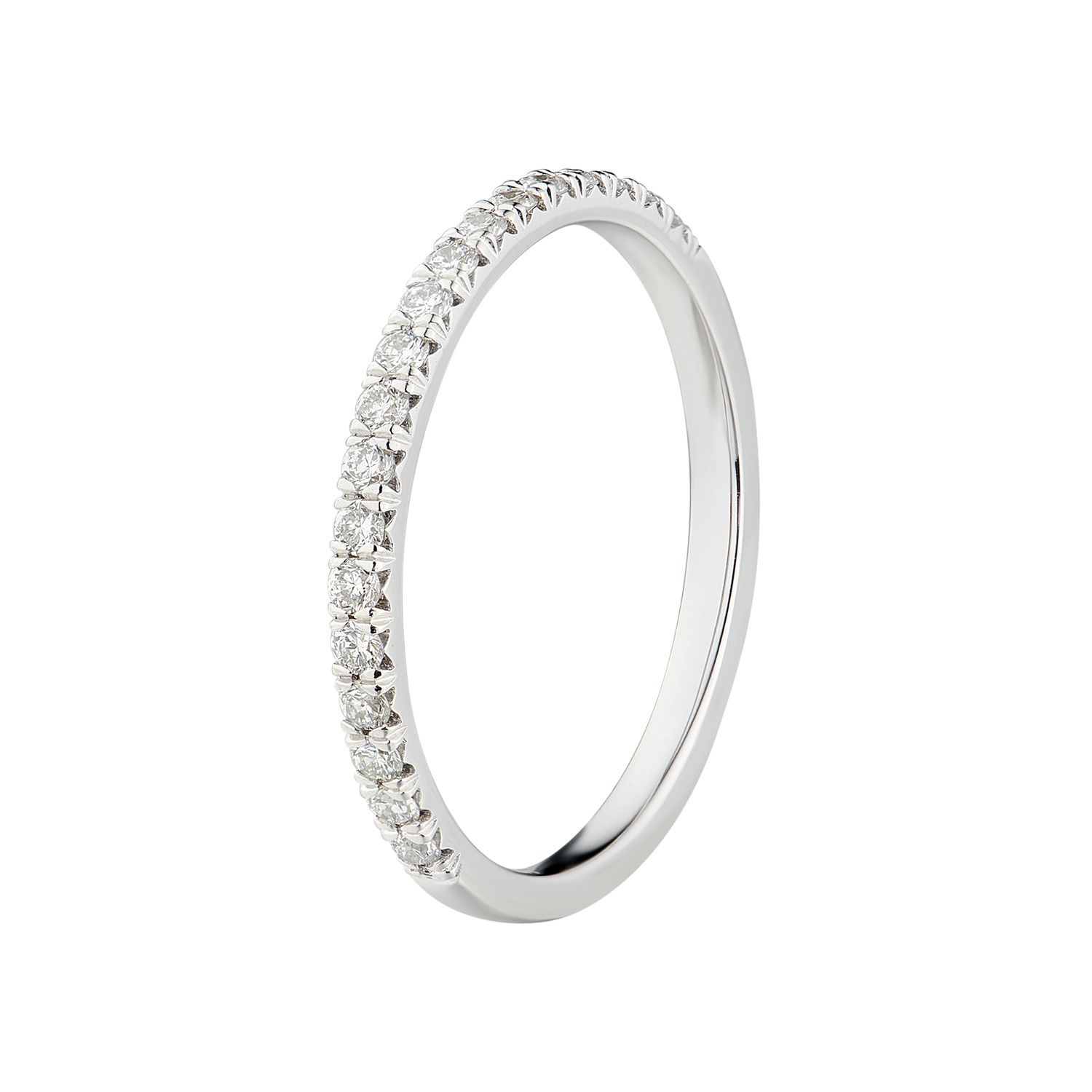 14K White Gold Round Natural Diamond  Wedding Band MZ1665-1.5-19