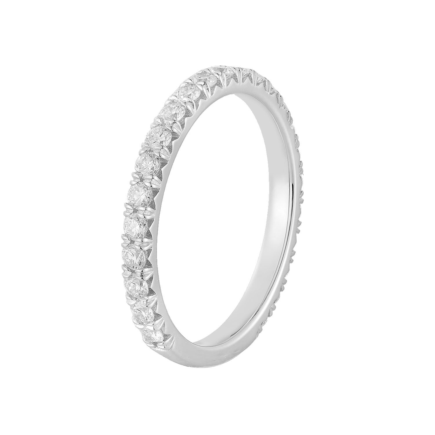 14K White Gold Round Natural Diamond  Wedding Band MZ1665-1.70, Colour: 14KWhite-1.5g-0.476ct-ND