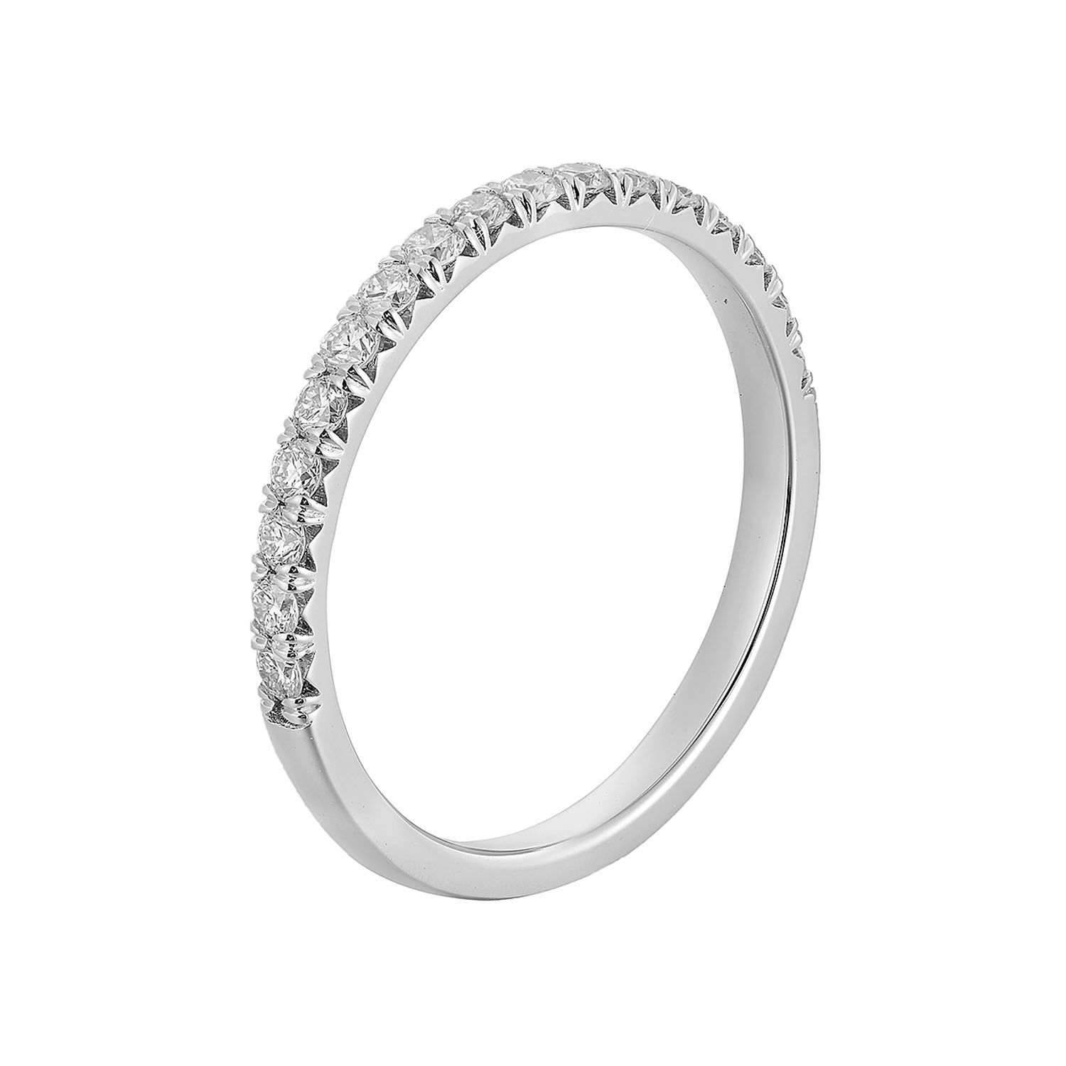 14K White/Yellow  Gold Round Natural Diamond  Wedding Band MZ1665-1.7-17, Colour: 14KWhite-1.64g-0.36ct-ND