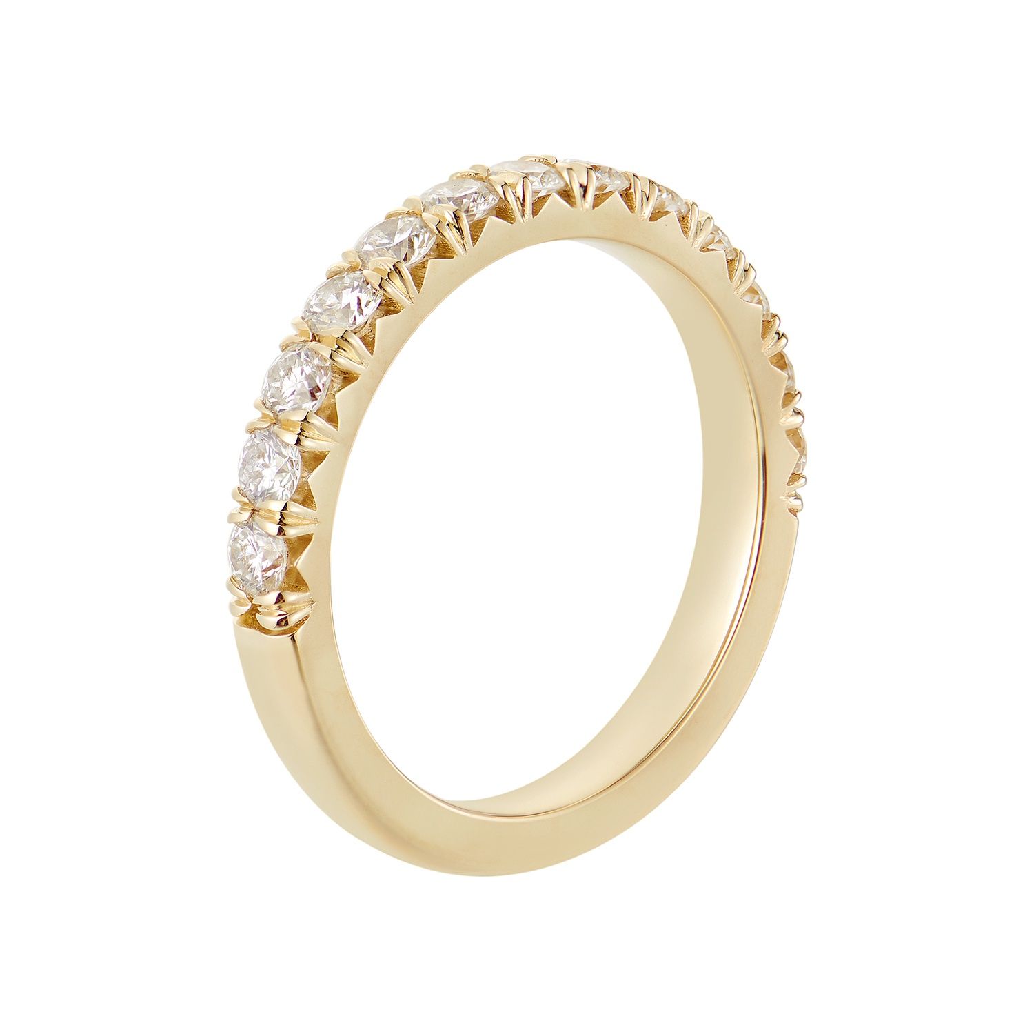 14K White/ Yellow Gold Round Natural Diamond  Wedding Band GP27-2.5mm50%, stone: 14KYellow-3.66g-0.801ct-ND