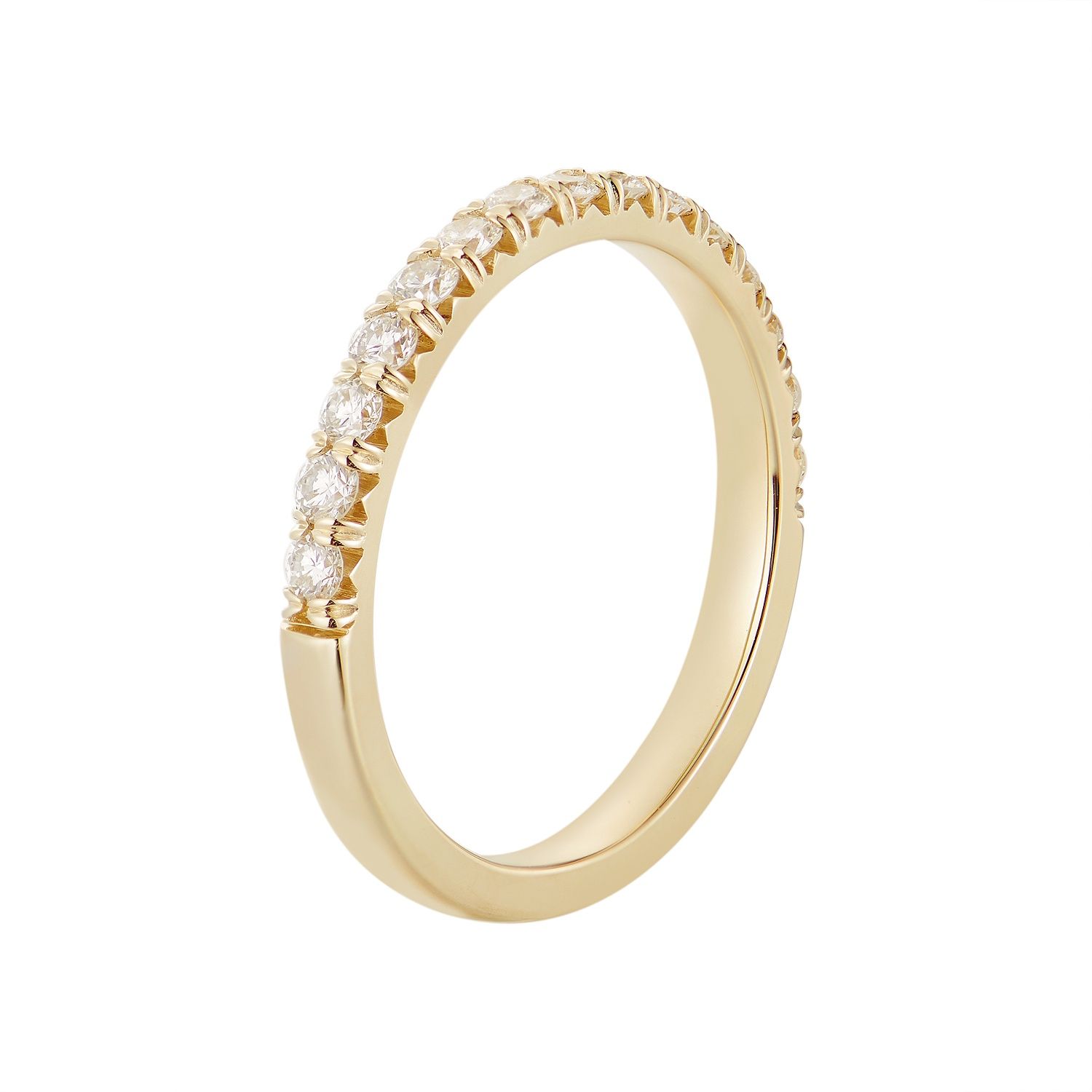 14K White/ Yellow Gold Round Natural Diamond Wedding Band  GP27-2.0mm50%, stone: 14KYellow