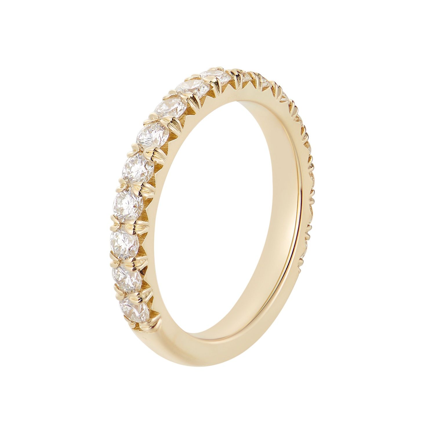 14K White/ Yellow Gold Round Natural Diamond Wedding Band GP27-2.5mm70%, stone: 14KYellow-3.43g-1.073ct-ND
