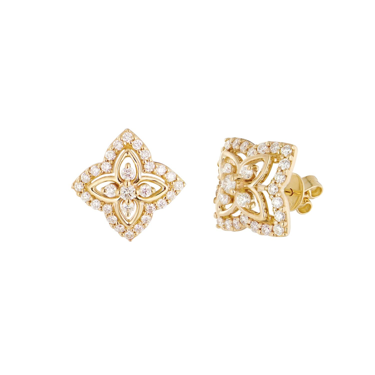 14K Yellow Gold Natural Diamond  Stud Earrings MZ72006