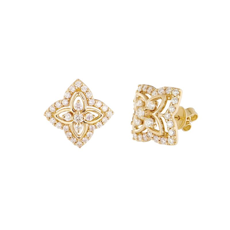 14K Yellow Gold Natural Diamond  Stud Earrings MZ72006