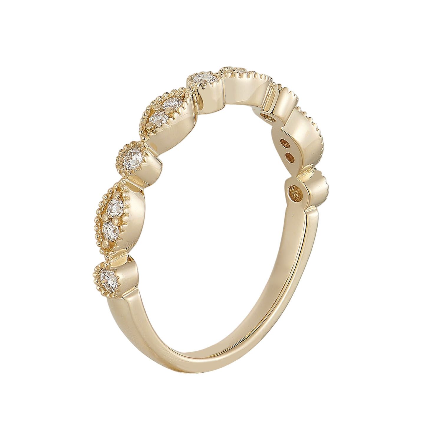 14K White/Yellow Gold Natural Diamond  Wedding Band HF9299 Natural Diamond, Colour: 14KWhite-2.17g-0.192ct-ND