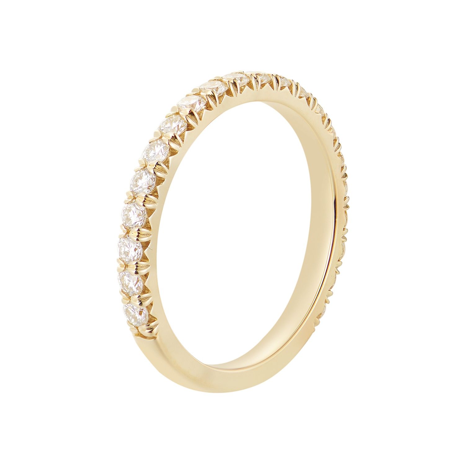 14K White/ Yellow Gold Round Natural Diamond Wedding Band GP27-2.0mm70%, stone: 14KYellow--2.21g-0.643ct-ND